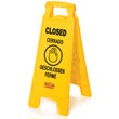 Rubbermaid [6112-78] 2-Sided Folding Floor Sign - Yellow - Closed (Multilingual) RCP6112-78YEL