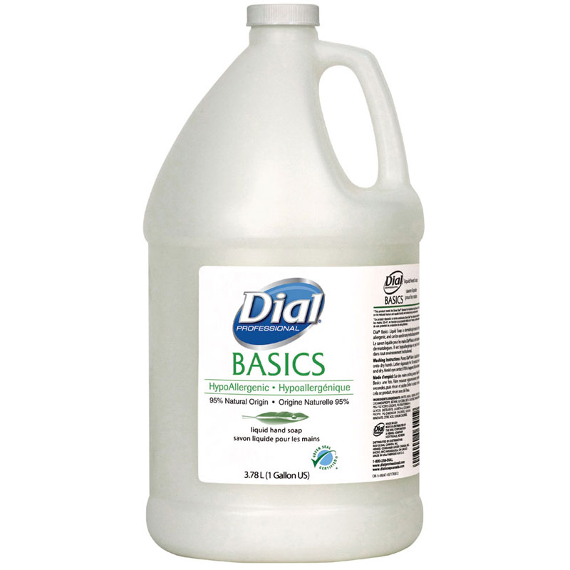 Dial® [06047] Basics Hypoallergenic Liquid Hand Soap (4) 1 Gallon