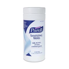 GOJO PURELL® Instant Hand Sanitizing Wipes - 7" x 8" - (12) 35 Wipe Canisters