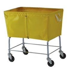 R&amp;B Wire [464] Elevated Bushel Truck w/ Vinyl Nylon Liner - 4 Bushel Capacity - Yellow