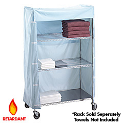 R&amp;B Wire [186072C] Metal Frame Linen Cart Nylon Cover - 18" x 60" x 72" - Yellow