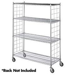 R&amp;B Wire [LC18-KIT] Metal Linen Rack Wire Frame Enclosure Panels - Chrome - (2) 18" x 72" Side Panels