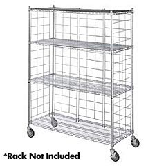 R&amp;B Wire [LC1836-KIT] Metal Linen Rack Wire Frame Enclosure Panels - Chrome - (4) 18" Panels