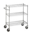 R&amp;B Wire [UC1836] Portable &amp; Adjustable Metal Wire Utility Cart - Chrome - 3 Wire Shelves - 18" x 36"