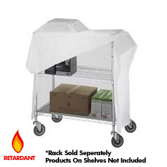 R&amp;B Wire [UC1848C] Adjustable Metal Wire Utility Cart Nylon Cover - White - 18" x 48"