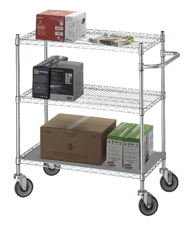 R&B Wire [UC2436SOL] Portable & Adjustable Metal Wire Utility Cart