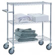 R&B Wire [UC2448] Portable & Adjustable Metal Wire Utility Cart - Chrome - 3 Wire Shelves - 24" x 48"