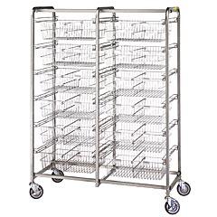 R&amp;B Wire [1012] Heavy-Duty Metal Frame Portable Resident Items Storage Cart - 12 Baskets