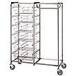 R&amp;B Wire [1014] Heavy-Duty Metal Frame Portable Resident Items &amp; Hanging Garment Storage Cart - 6 Baskets