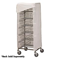 R&amp;B Wire [1050] Heavy-Duty Metal Frame Portable Resident Items Storage Cart Cover - White