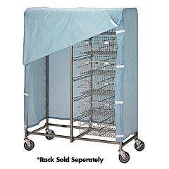 R&amp;B Wire [1051] Heavy-Duty Metal Frame Portable Resident Items Storage Cart Cover - Blue