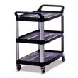 Rubbermaid [4091] Xtra™ Light-Duty Utility Cart - Open All Sides - 3 Shelves - Black
