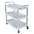 Rubbermaid [4091] Xtra™ Light-Duty Utility Cart - Open All Sides - 3 Shelves - Off White
