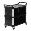 Rubbermaid [4093] Xtra™ Utility Cart w/ 3 Enclosed Sides - 3 Shelves - Black RCP4093BLA