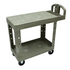 Rubbermaid [4505] Heavy-Duty Flat Shelf Utility Cart - 2 Shelves - Beige