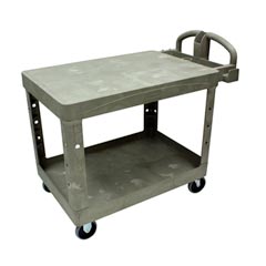 Rubbermaid [4525] Heavy-Duty Flat Shelf Utility Cart - 2 Shelves - Beige