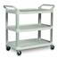 Xtra Light-Duty Utility Cart - 3 Shelves - Off White