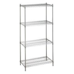 R&amp;B Wire [SU186072] Stationary Adjustable Metal Wire Linen Rack - Chrome - 4 Wire Shelves - 18" x 60" x 72"
