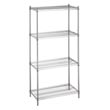 R&amp;B Wire [SU244872] Stationary Adjustable Metal Wire Linen Rack - Chrome - 4 Wire Shelves - 24" x 48" x 72"