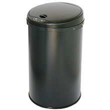 8 Gal. Round Automatic Trash Can - Black Powder Coat HLS08RB