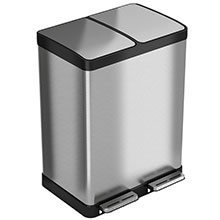 16 Gal. Dual Compartment Step-On Recycle Bin HLSS16R