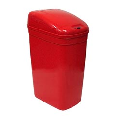 Nine Stars [DZT-27-MED] Motion Sensor Activated Plastic Medical Trash Can - Red - Rectangle - 7.1 Gallon