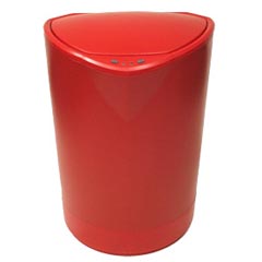 Nine Stars [DZT-8-MED] Motion Sensor Activated Plastic Medical Trash Can - Red - Half Circle - 2.1 Gallon