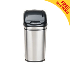 Nine Stars [DZT-30-1] Motion Sensor Activated Stainless Steel Trash Can - Rectangle - 7.9 Gallon