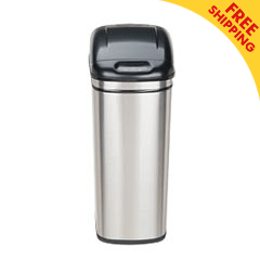 Nine Stars [DZT-42-1] Motion Sensor Activated Stainless Steel Trash Can - Rectangle - 11.1 Gallon