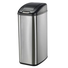 Nine Stars [DZT-50-6] Motion Sensor Activated Stainless Steel Trash Can - Rectangle - 13 Gallon