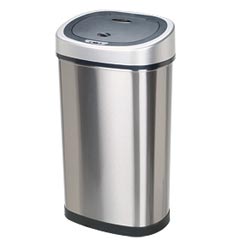 Nine Stars [DZT-50-9] Motion Sensor Activated Stainless Steel Trash Can - Oval - 13.2 Gallon