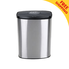Nine Stars [DZT-8-1A] Motion Sensor Activated Stainless Steel Trash Can - Rectangle - 2.1 Gallon