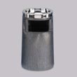 Rubbermaid Commercial Smoking Urn/Trash Receptacle - Black/Chrome
