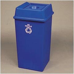Rubbermaid Commercial 35-Gallon High-Volume Square Station Recycling Container - 35-Gallon RCP395806BLU