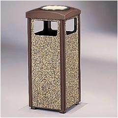 Rubbermaid Commercial LANDMARK SERIES™ 12-Gallon Ash/Trash Sand Top Container with Square Refuse Openings - Brown RCP3973BRO