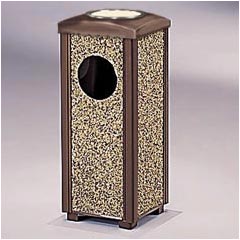 Rubbermaid Commercial LANDMARK SERIES™ 4-1/2-Gallon Ash/Trash Sand Top Container with Round Refuse Openings - Brown RCP3982BRO