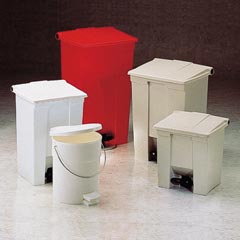 Rubbermaid Commercial Fire-Safe Plastic Step-On Receptacle - 23-Gallon - Red RCP6146RED