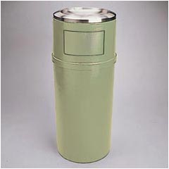 Rubbermaid Commercial 25-Gallon Plastic Ash/Trash Container - With Doors - Beige RCP818088BEI