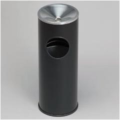 Rubbermaid Commercial 3-1/2-Gallon Steel Ash/Trash Container - Black RCP9601BLA