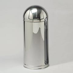 Rubbermaid Commercial MARSHAL® Steel Container - 15-Gallon - Mirror-Polished Stainless Steel RCP9624MST