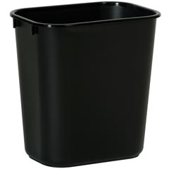 Rubbermaid [2955] Soft Molded Plastic Deskside Wastebasket - Small - 13-5/8 Qt. - Black
