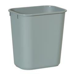 Rubbermaid [2955] Soft Molded Plastic Deskside Wastebasket - Small - 13-5/8 Qt. - Gray