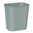 Rubbermaid [2955] Soft Molded Plastic Deskside Wastebasket - Small - 13-5/8 Qt. - Gray RCP2955GRA