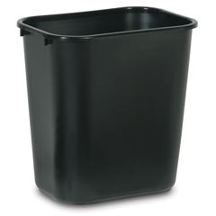 Rubbermaid [2956] Soft Molded Plastic Deskside Wastebasket - Medium - 28-1/8 Qt. - Black
