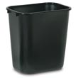 Rubbermaid [2956] Soft Molded Plastic Deskside Wastebasket - Medium - 28-1/8 Qt. - Black RCP2956BLA