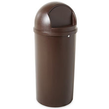 Marshal Classic Dome Top Trash Container - 15 Gallon - Brown