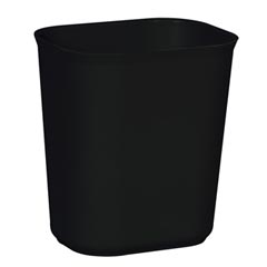 Rubbermaid [2541] Fire Resistant Fiberglass Deskside Wastebasket - Black - 14 Quart