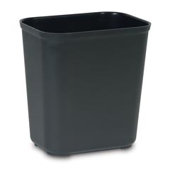 Rubbermaid [2543] Fire Resistant Fiberglass Deskside Wastebasket - Black - 28 Quart