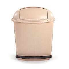 Rubbermaid [6177] Foot Pedal Activated Rolltop Fire-Safe Trash Container - Beige - 14.5 Gallon