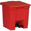 Rubbermaid [6143] Plastic Fire-Safe Step-On Trash Container - Red - 8 Gallon RCP6143RED